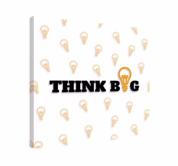 Canvas met gloeilampen en zin "think big" - TenStickers