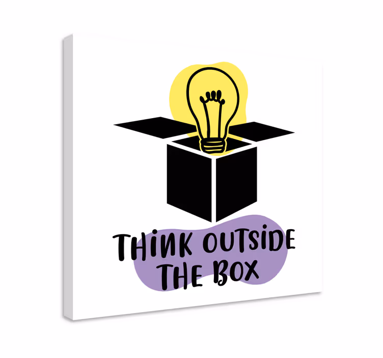 Zin canvas voor kantoor "think outside the box" - TenStickers