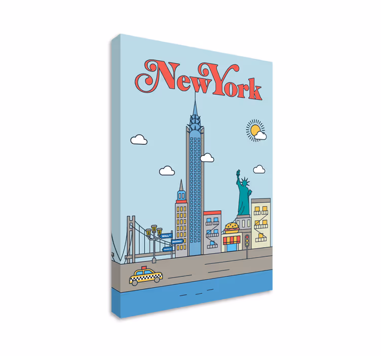 Canvas schilderij New York bezienswaardigheden - TenStickers