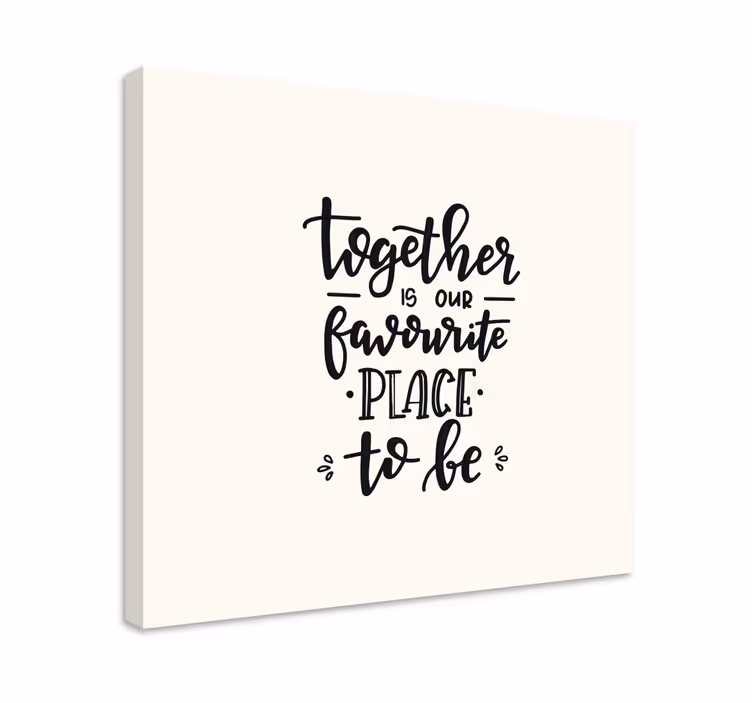 Liefdevolle tekst samen zijn canvas schilderij - TenStickers