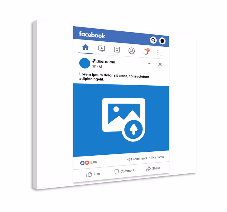 Facebook-scherm Gepersonaliseerde canvas schilderij - TenStickers