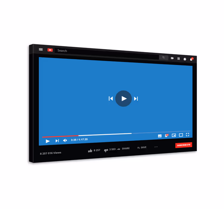 Youtube Gepersonaliseerde canvas schilderij - TenStickers