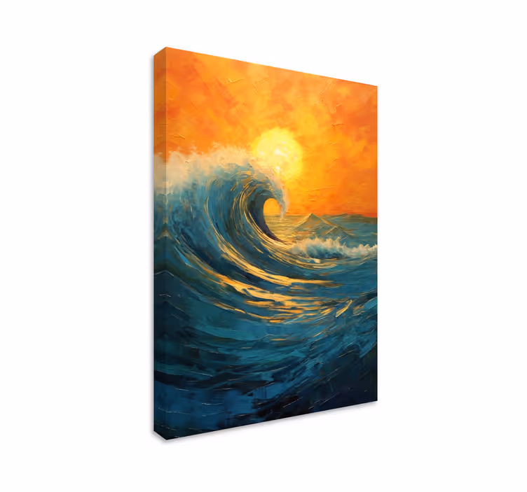 Zonsopgang golf Canvas schilderij landschap - TenStickers