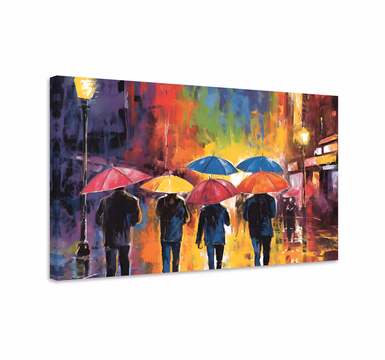 Geschilderde parasol Canvas schilderij mens - TenStickers