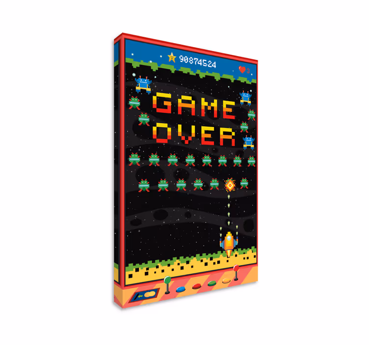 8 bits arcadescherm videogames canvas schilderij - TenStickers
