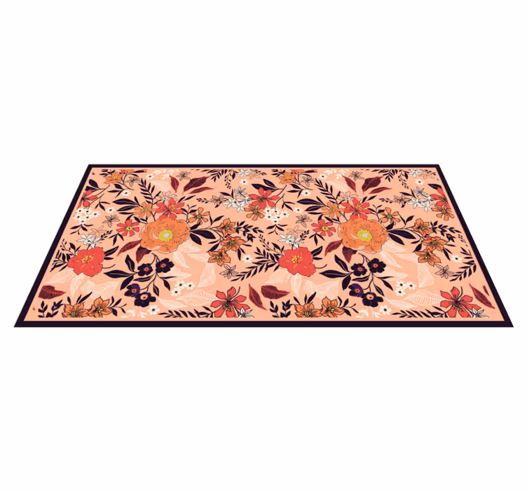 Botanische tuintapijt vinyl tapijt bloemen en planten - TenStickers