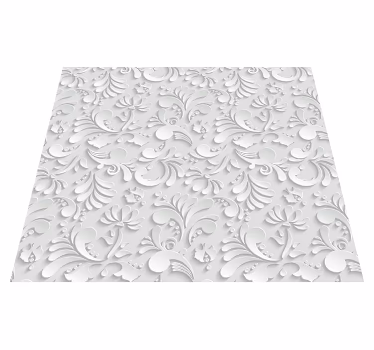 3d bloemmotief vinyl tapijt wit - TenStickers