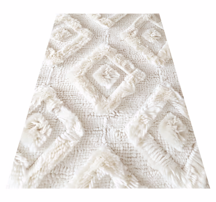 Diamantpatroon vinyl tapijt wit - TenStickers