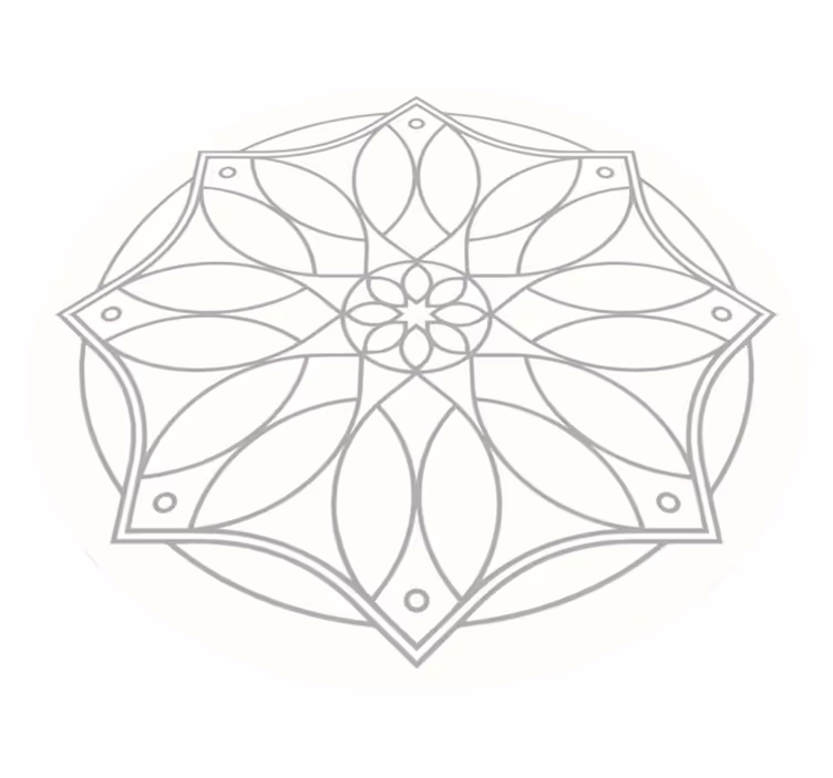Mandala-ontwerp vinyl tapijt wit - TenStickers