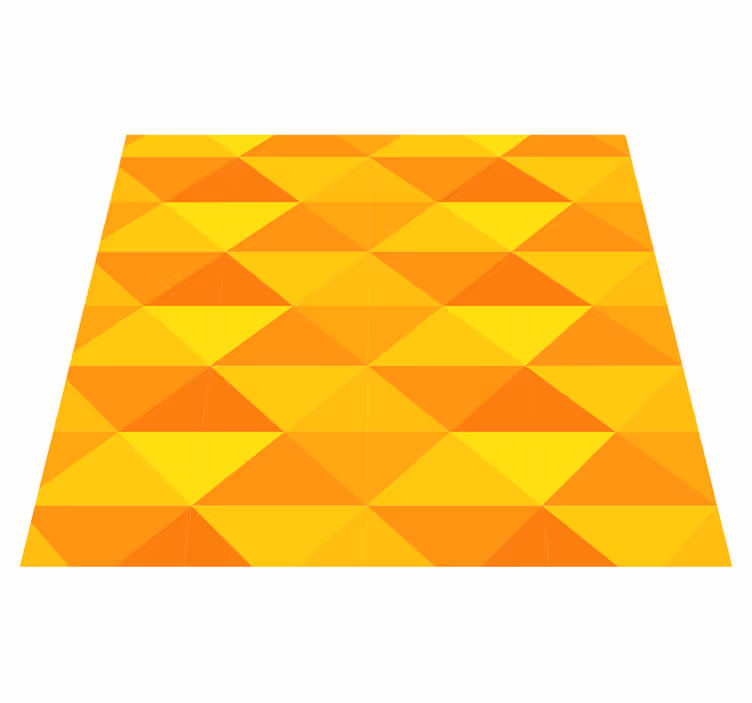 Geometrisch driehoeken ontwerp vinyl tapijt geel - TenStickers