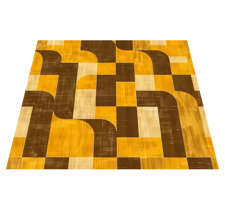 Art deco-stijl vinyl tapijt geel - TenStickers
