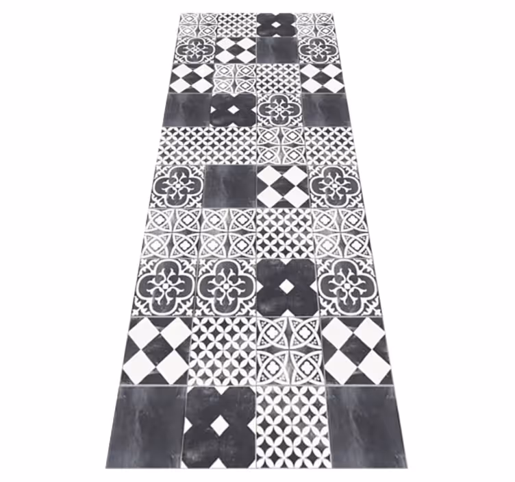Cement ardesia vinyl tapijt keuken - TenStickers