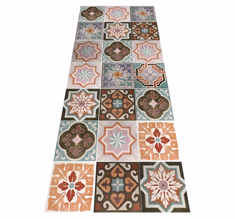 Piastrelline siciliaanse vinyl tapijt keuken - TenStickers