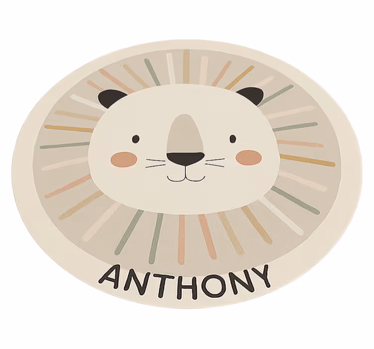 Aangepaste beige leeuw vinyl tapijt meer kinderen - TenStickers