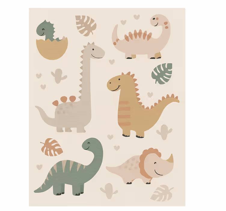 Beige jurassic design vinyl tapijt meer kinderen - TenStickers