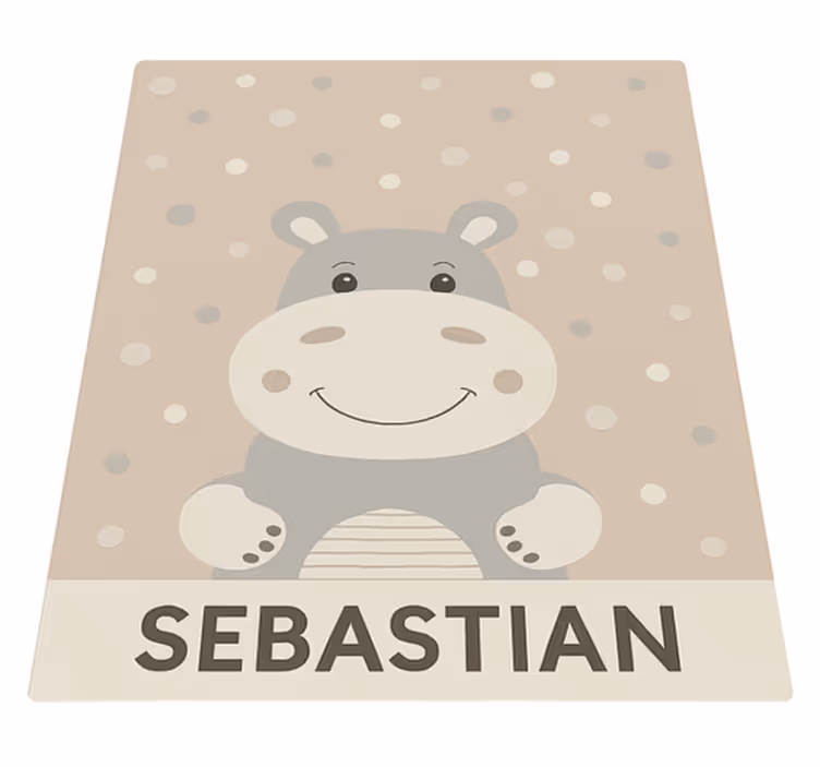 Op maat gemaakte beige nijlpaard vinyl tapijt meer kinderen - TenStickers
