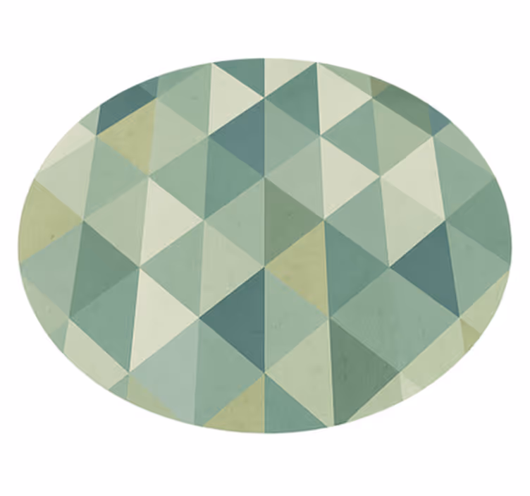 Geometrisch driehoekenontwerp vinyl tapijt groen - TenStickers