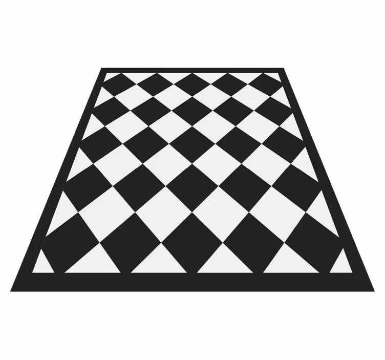 Diagonale zwarte vierkanten vinyl tapijt vierkant - TenStickers