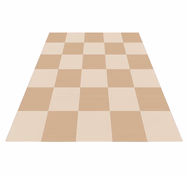 Beige geruit patroon vinyl tapijt vierkant - TenStickers