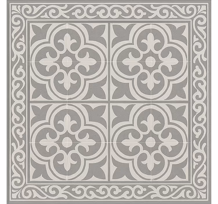 Elegante grijze tegels vinyl tapijt vierkant - TenStickers