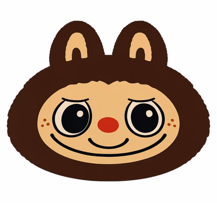 Bruin labubu-ontwerp vinyl tapijt meer kinderen - TenStickers