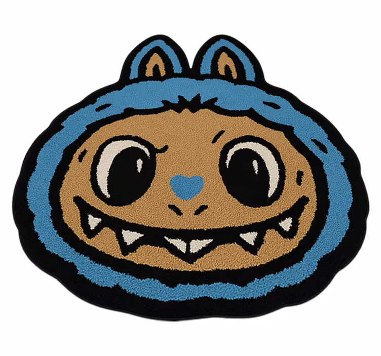 Blauw labubu-ontwerp vinyl tapijt meer kinderen - TenStickers
