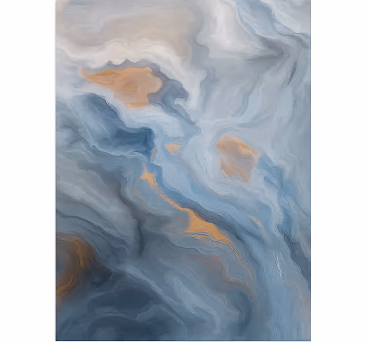 Amberblauwe tinten marmeren vinyl tapijt - TenStickers