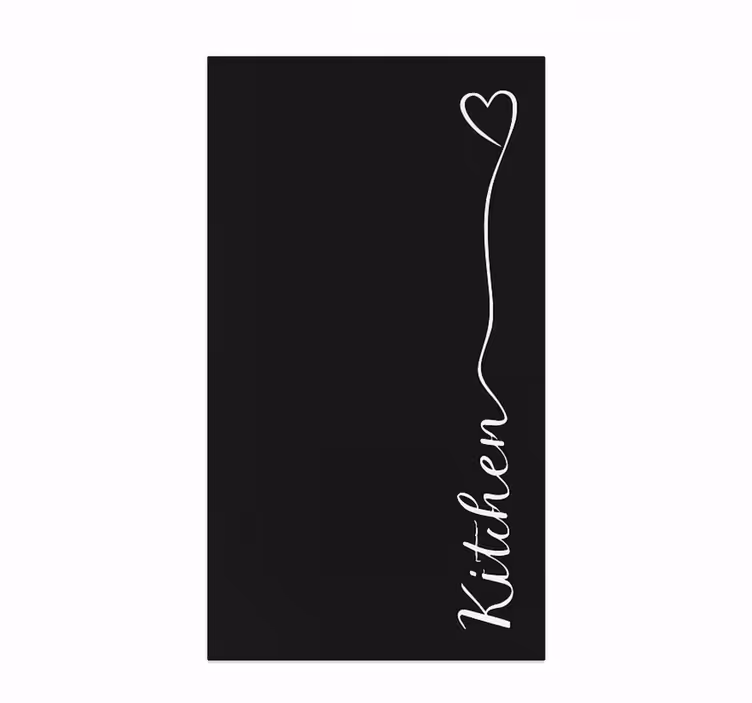 Hartvormige cursieve letter vinyl tapijt keuken - TenStickers