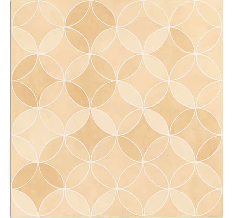 Geometrische overlappende cirkels vinyl tapijt eetkamer - TenStickers