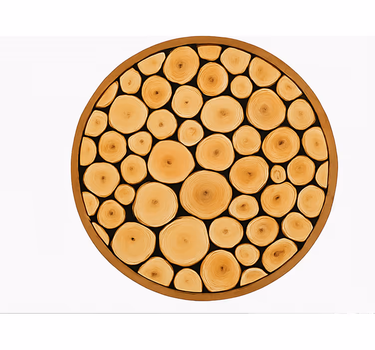Natuurlijke houten plak vinyl tapijt eetkamer - TenStickers