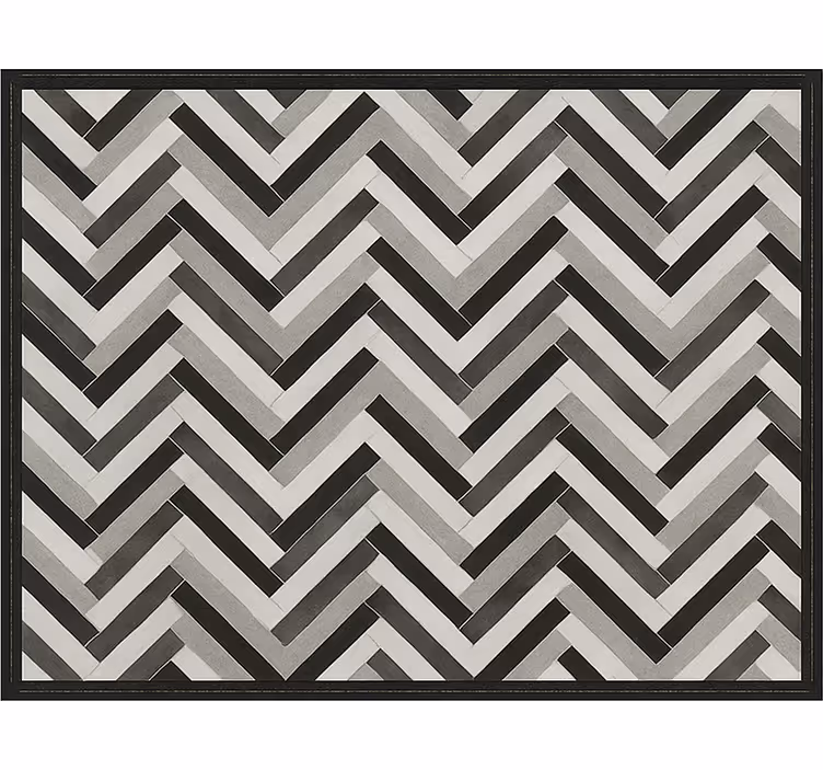 Monochrome parketstijl vinyl tapijt eetkamer - TenStickers