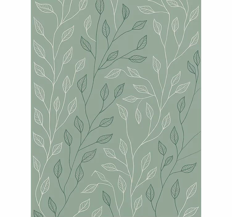 Schone botanische overlay vinyl tapijt eetkamer - TenStickers