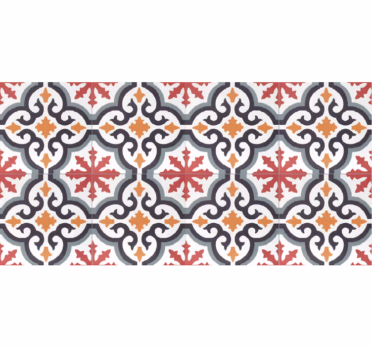 Baroni rood ontwerp vinyl tapijt tegels - TenStickers