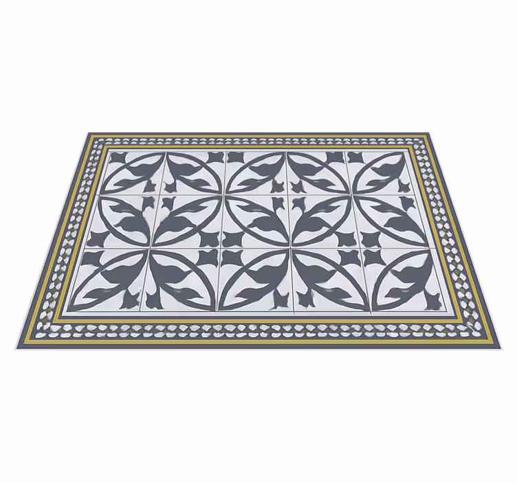 Vinyl tapijt woonkamer encaustic look vloermat - TenStickers