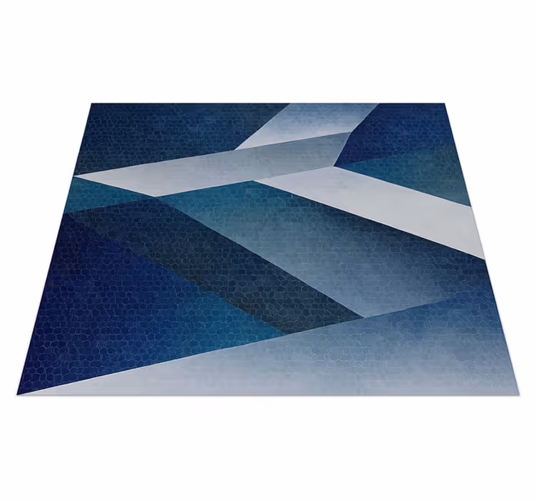 Vinyl tapijt woonkamer blauw schervenpatroon mat - TenStickers