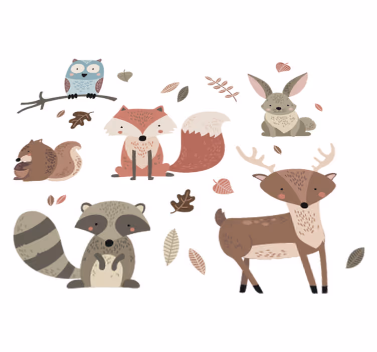 Dieren vinyl tapijt in herfststijl - TenStickers