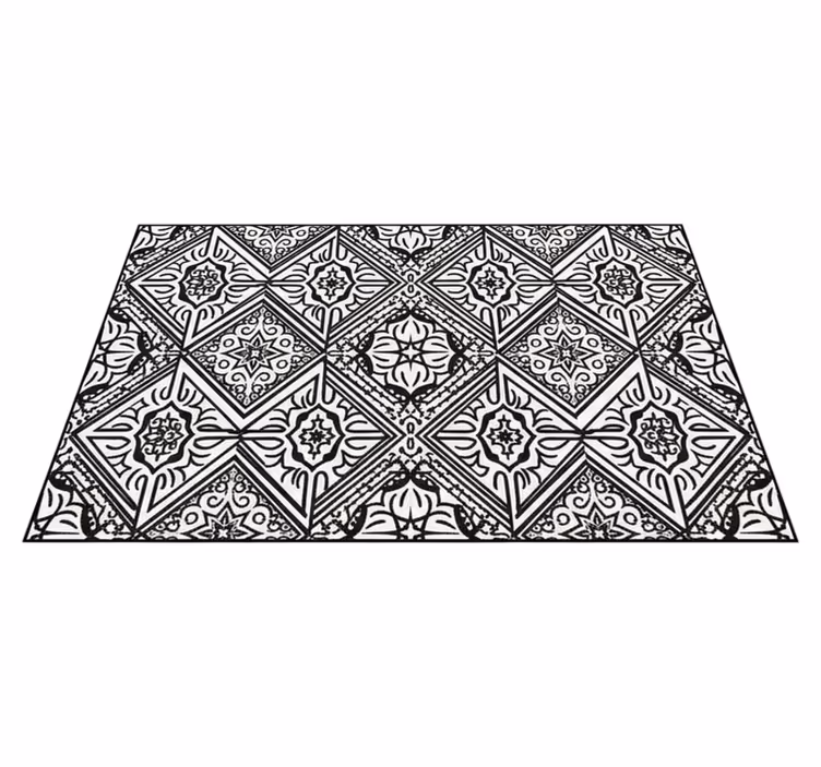 Vinyl tapijt keuken gedurfde contrastkaleidoscoop - TenStickers