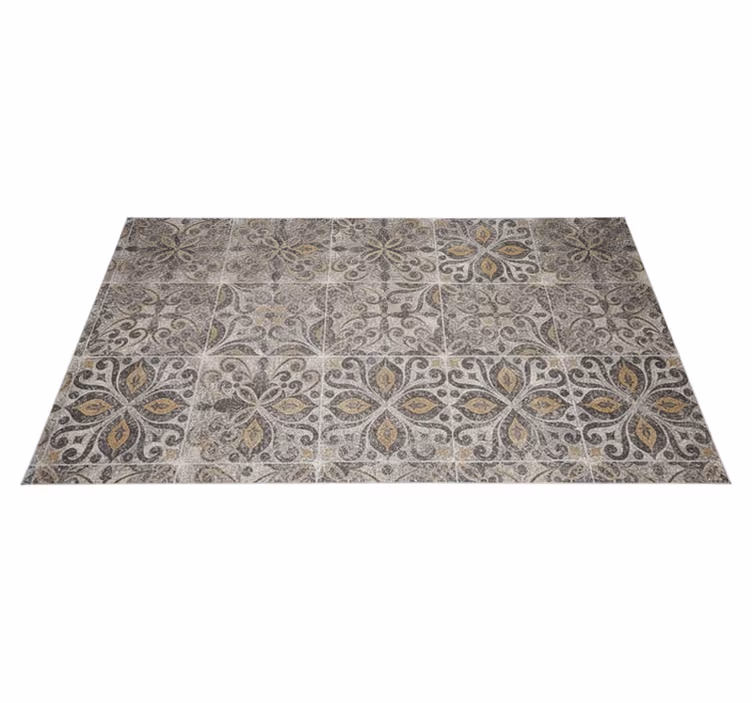 Vinyl tapijt keuken sierlijk antraciet arabesque - TenStickers