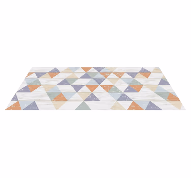 Vinyl tapijt keuken pastel houten driehoeken - TenStickers