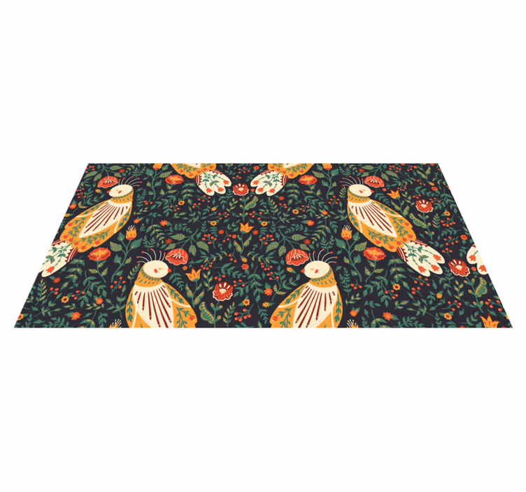 Dieren vinyl tapijt poolse folklore - TenStickers
