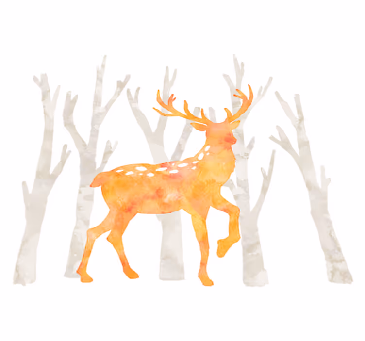 Dieren vinyl tapijt herten winter stijl - TenStickers