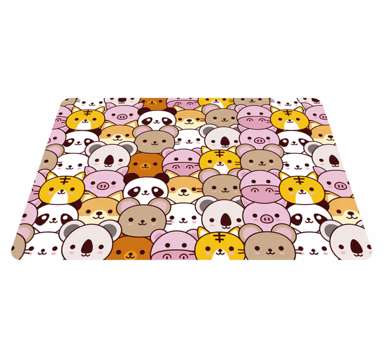 Dieren vinyl tapijt schattige baby’s - TenStickers