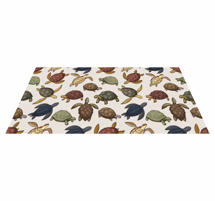 Dieren vinyl tapijt met verschillende schildpadden - TenStickers