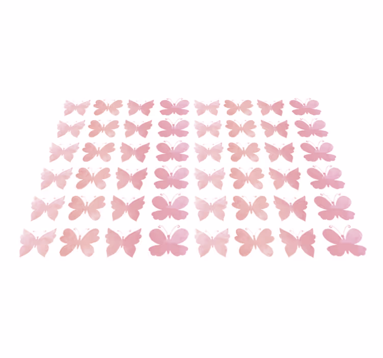 Dieren vinyl tapijt met roze vlinders ontwerp - TenStickers