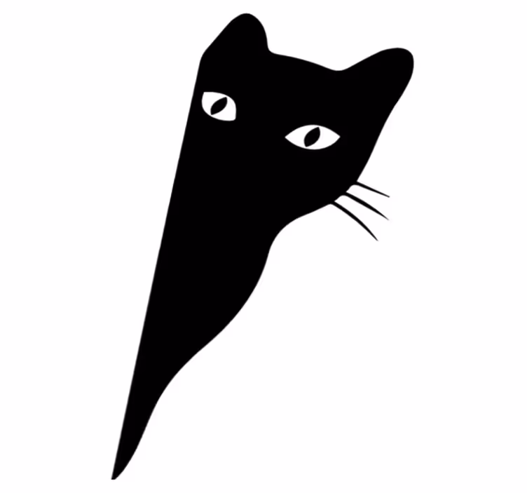 Dieren vinyl tapijt glurende kat - TenStickers