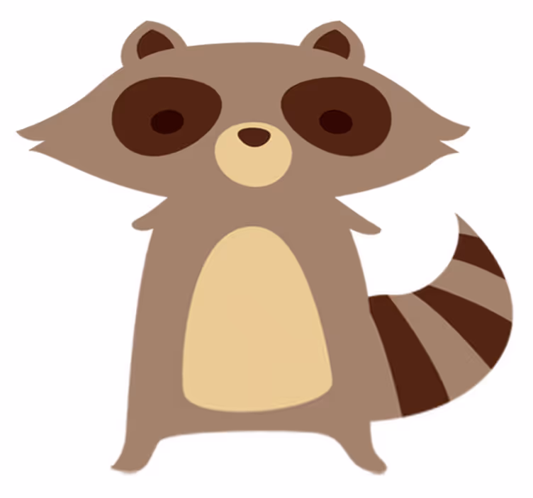 Dieren vinyl tapijt met wasbeer ontwerp - TenStickers