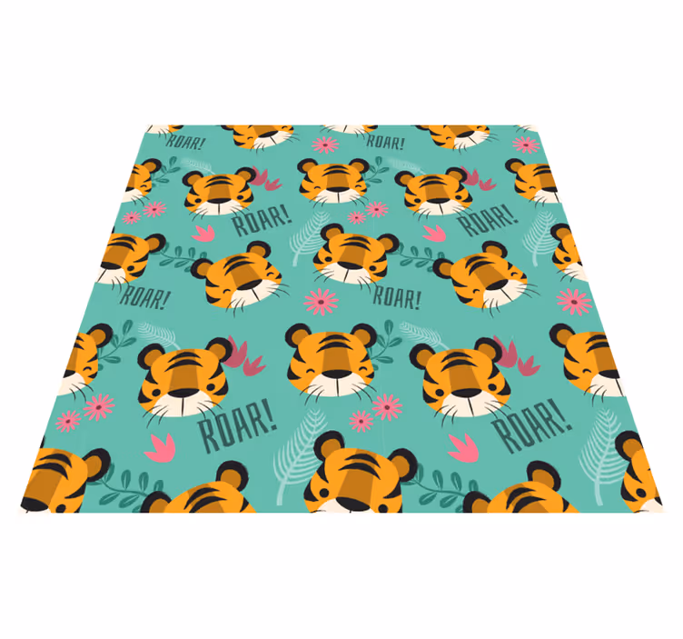 Dieren vinyl tapijt baby tijgers brullend - TenStickers