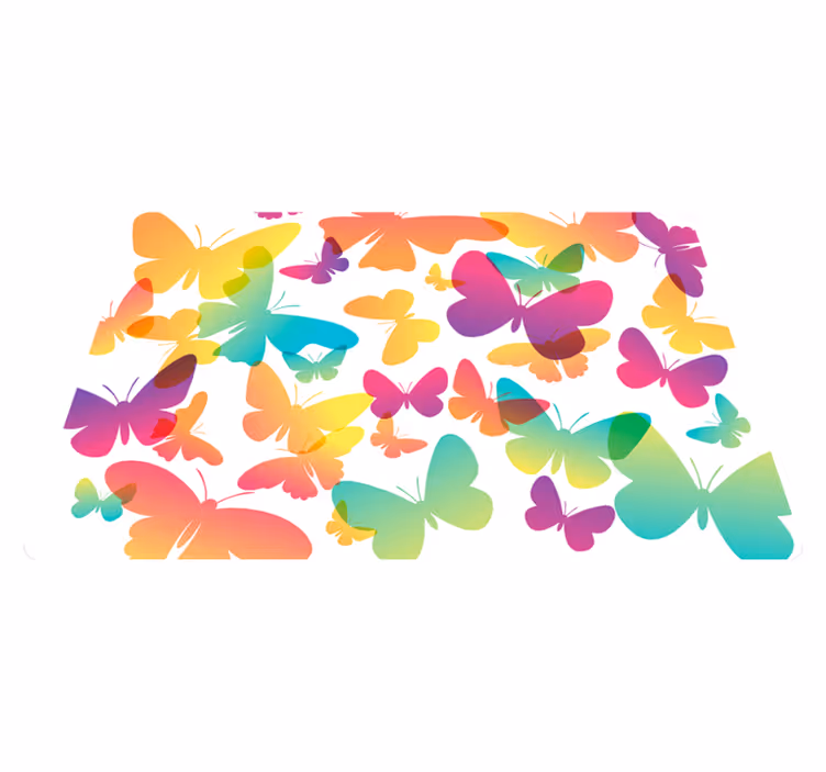 Dieren vinyl tapijt gradient vlinders - TenStickers