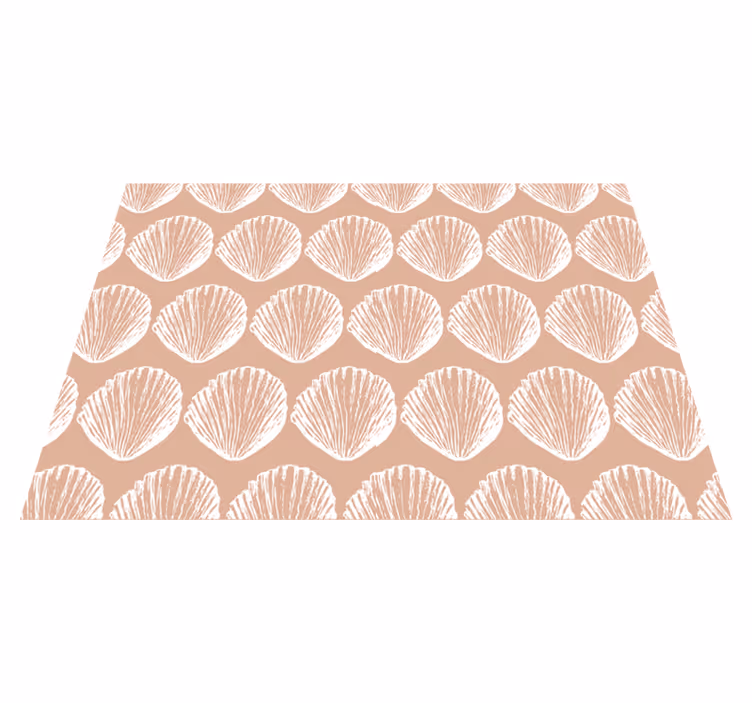 Dieren vinyl tapijt retro schelpenpatroon beige - TenStickers