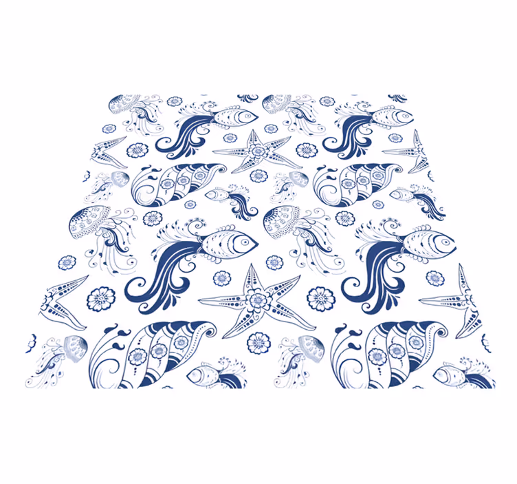 Dieren vinyl tapijt sierlijke zeeleven - TenStickers